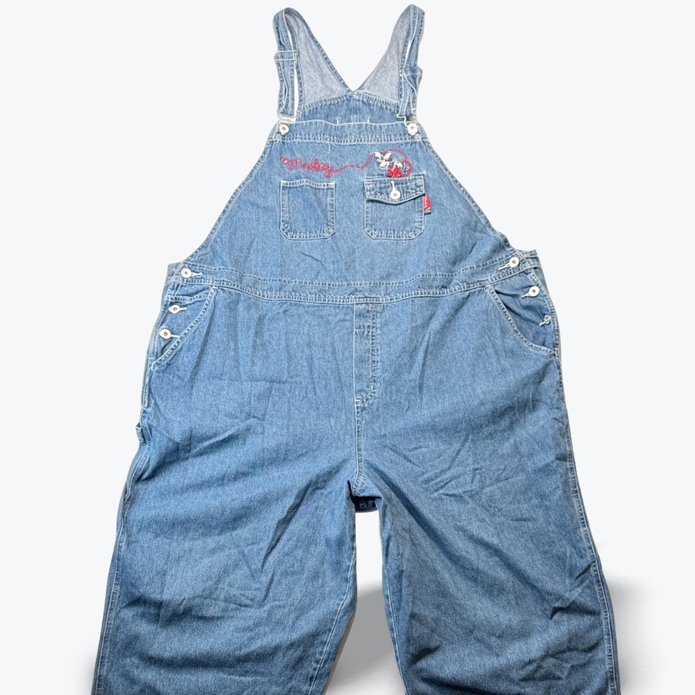 Vintage Mickey Unlimited Denim Overalls Jerry Leigh 90s Disney Plus Size 24